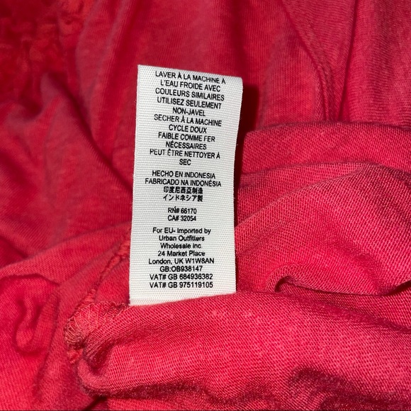 Free People Ruffled Red Henley Blouse - Picture 8 of 9